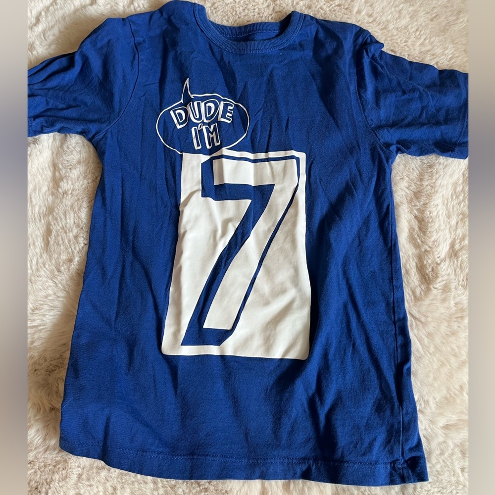 Children’s Place.  Dude I’m 7! Tshirt. Blue. Boys 5/6.